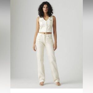 Levi's Coated 501 90's Jeans - white with subtle gold sparkle